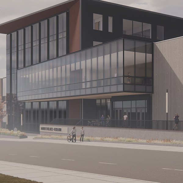 A digital rendering of the new Marquette University recreation center.