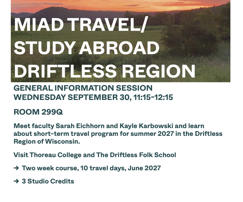 MIAD TRAVEL / STUDY ABROAD DRIFTLESS REGION
